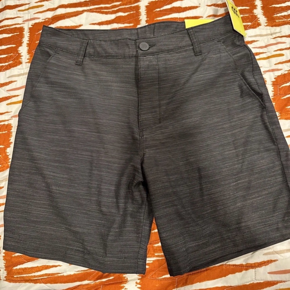 all in motion Men's black grey golf shorts size 30 inseam 7” stretch pockets